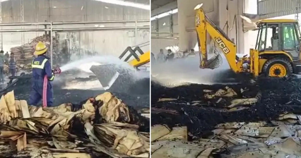 fire in-plywood factory at mehemdavad