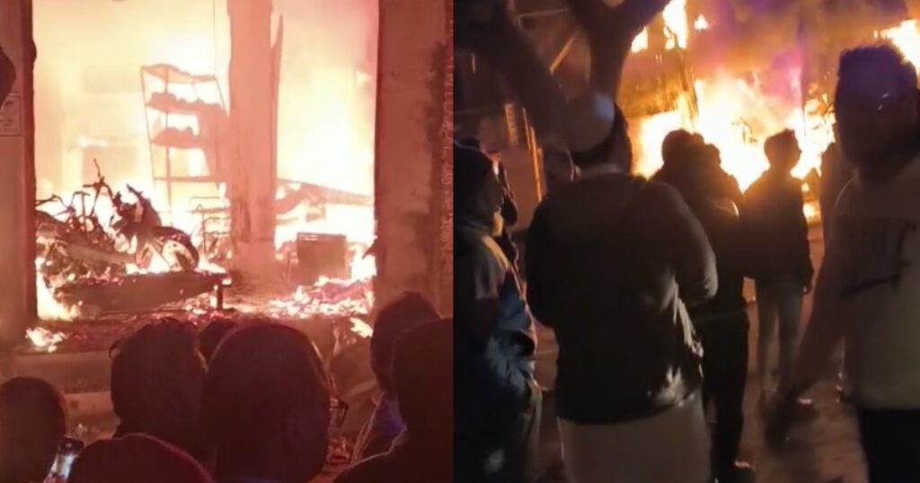 Fire in Santrampur lunawada