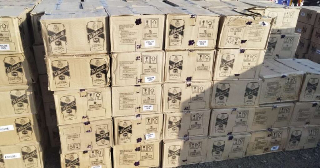 SMC seizing liquor in Rajkot