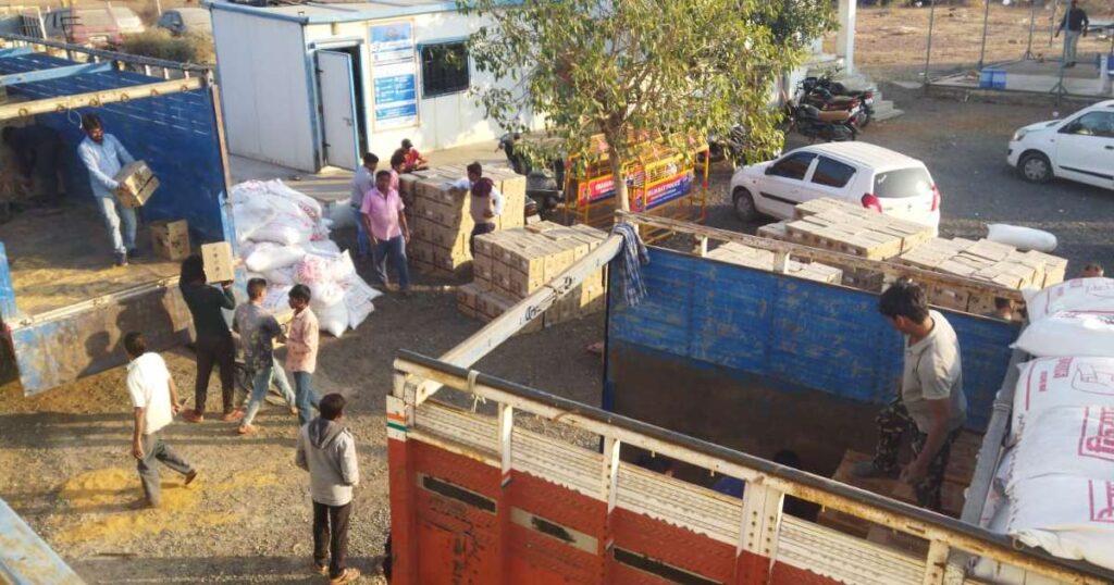 SMC team seizing liquor in Rajkot