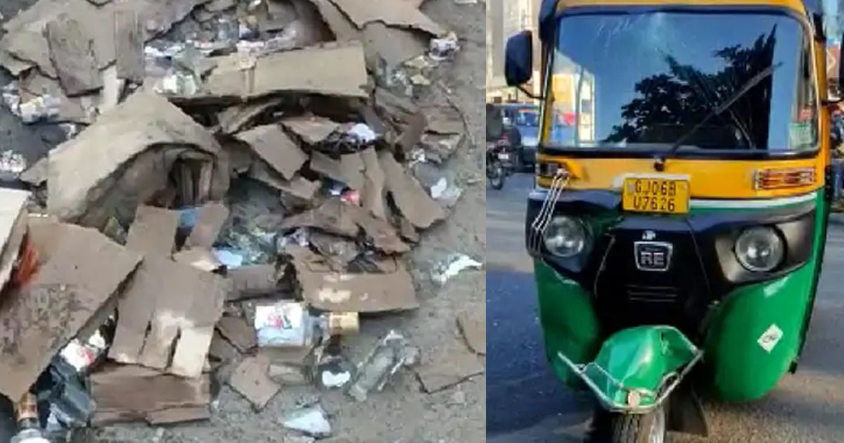 liquor bottles found from auto rickshaw after accident in vadodara