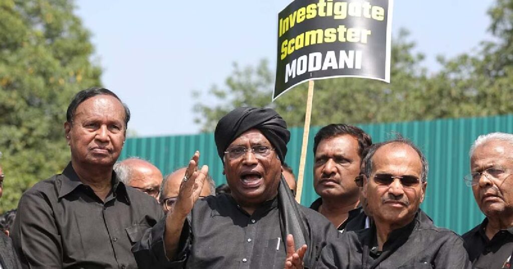 Rahul Gandhi Congress Protest Black