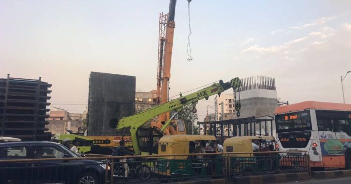 Ahmedabad Bullet Train Structure Collapsed Woman Injured Ahmedabad Bullet Train Structure Collapsed Woman Injured