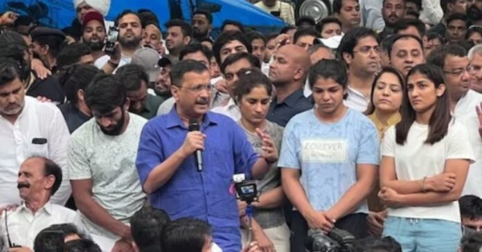 Delhi Wrestlers Protest Arvind Kejriwal