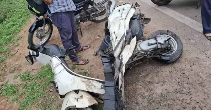Gandhinagar Car and Activa Accident