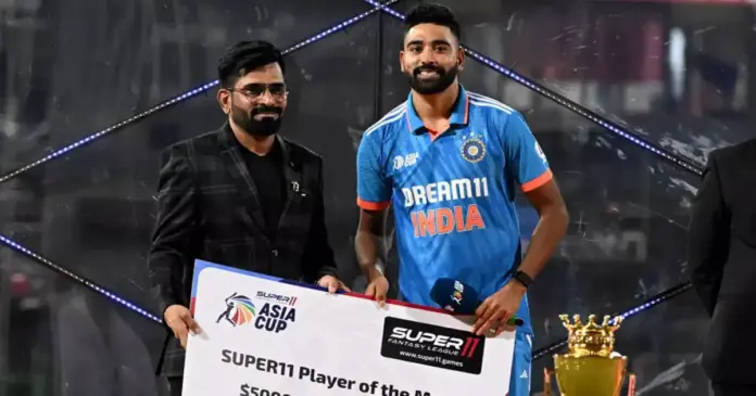 asia cup final man of the match mohammed siraj